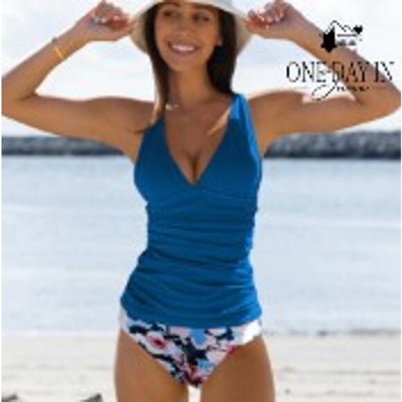Beachsissi V Front Tummy Control Tankini Swimsuit Size XL - Picture 1 of 7